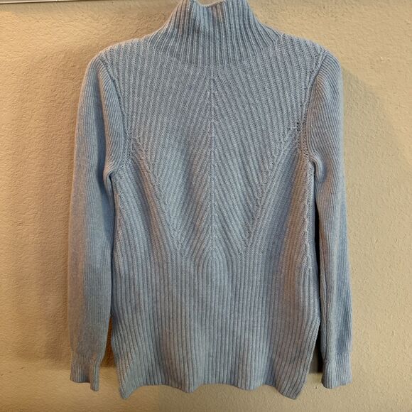 Veronica Beard Rama Blue Mock Neck Sweater Wool Cashmere Small - Picture 6 of 9